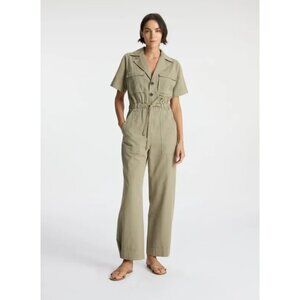 A.L.C. Augusta Wide Leg Cargo Jumpsuit Dusty Olive sz 0 Women's Flightsuit